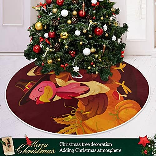 חג ההודיה דלעות טורקיה חצאית עץ חג המולד 36 אינץ '/48 אינץ' תפאורה ביתית לחצאית עץ חג המולד מחצלת לחג מסיבה