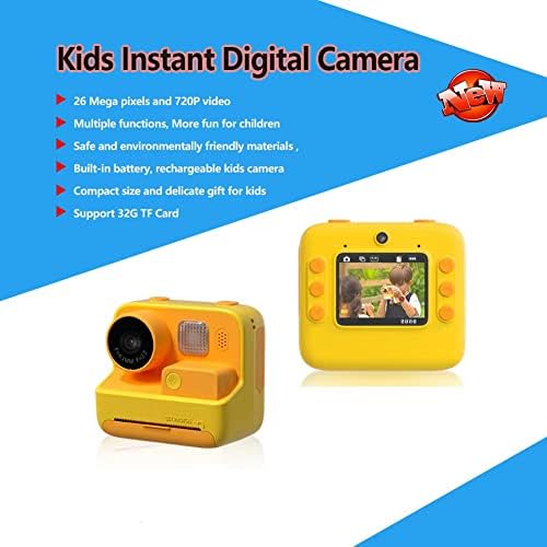 מצלמה לילדים הדפסה מיידית, 48 מגה פיקסלים ומצלמות וידאו דיגיטליות ברזולוציה 1080 רזולוציה גבוהה עבור בנות