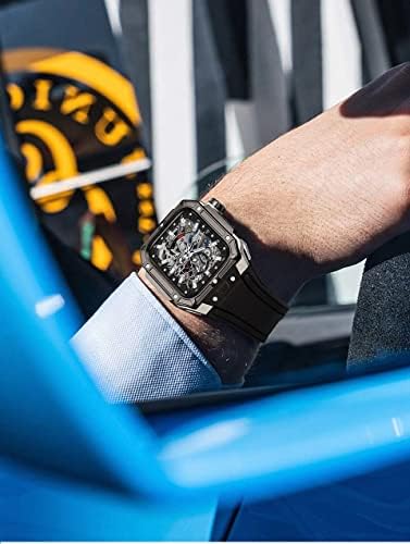 Dzhtus Freicat Metal Watch Watch ערכת Retrofit עבור Apple Watch 7 8 רצועת גומי פלואור Ultra 45 ממ.