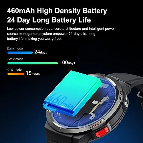 Ditiya GPS Watch Smart Watch, 1.43 Amoled HD Screen Sport שעון חכם עם לחץ דם/חמצן/דופק/צג שינה, גשש