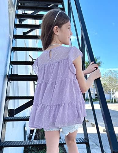 ארשינר בנות טוניקת חולצות קיץ מקרית חולצות לפרוע שיפון שוויצרי דוט חולצות