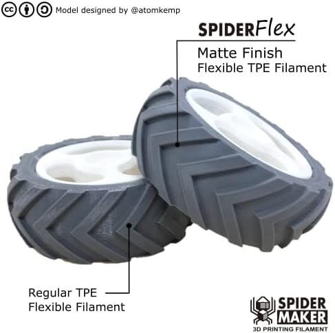 Spidermaker Spiderflex גימור מט גמיש TPE 3D הדפסת נימה - חוף 75A, 1.75 ממ, 500 גרם