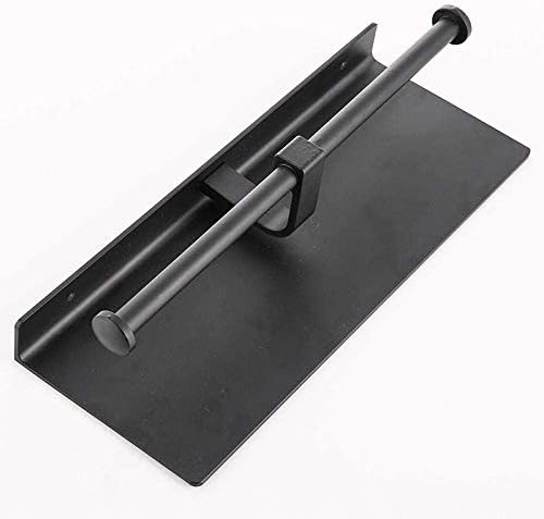 מחזיק נייר טואלט כפול גליל כפול עם מדף טלפון, מתקן רקמות אמבטיה קיר רכוב מאט שחור