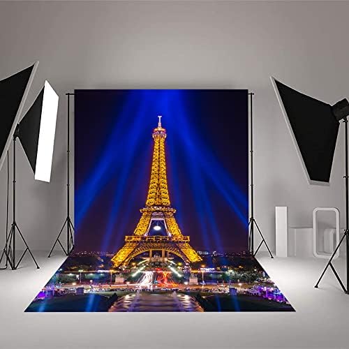 סוביי מאיר את הלילה פריז מגדל אייפל רקע צילום 3 על 5 רגל פוליאסטר פריז נושא מסיבת קישוט רקע כחול צילומי סטודיו
