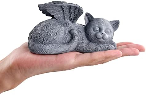 יח ' חתול מלאך זיכרון פסל, חתול זיכרון מתנות, חיות מחמד זיכרון אבנים, אובדן של חתול אהדה מתנה קטן