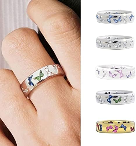טבעת פרפר קריסטל פרפר גביש צבעוני טבעת טבעת מתנה טבעת טבעת יהלום טבעת יהלום גדולה טבעת יוקרה