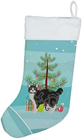 אוצרות קרוליין CK4652CS MANX 1 חתול חג מולד חג מולד, אח תלייה גרביים עונת חג המולד עיצוב חג המולד
