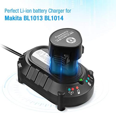 Powerextra li-ion מטען סוללות עבור Makita BL1013 BL1014 10.8V-12V ליתיום-יון Batery DC10WA, תקע