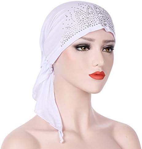 בבאגי טורבן כיסוי ראש לנשים טורבן כובע כותנה כפת כובע דק למתוח חיג ' אב כובע מוצק צבע קפלים מטפחת