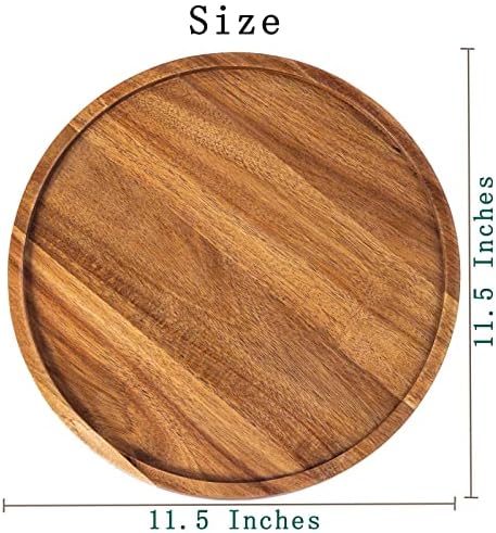 11.5 סנטימטרים פמוט מגש בית תפאורה, עגול עץ מגש עבור קפה שולחן, קטן עץ מגש הגשה, דקורטיבי מגשי לעיצוב