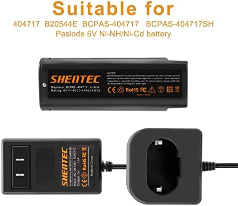 SHENTEC 4000MAH 6V תואם סוללה עם PASLODE 404717 B20544E BCPAS-404717 404400 900400 900420 900600
