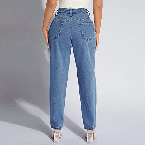 לסרוג ג 'ינס חותלות לנשים מכנסיים אלסטי רופף כפתור ג 'ינס ג' ינס כיס ז ' אן פעמון תחתון מכנסיים לנשים