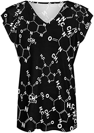 קפאין מולקולת גיימר חנון חנון מדע נשים של חולצה הדפסת לפרוע קצר שרוול צווארון חולצה חולצות חולצות