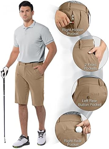 מכנסי גולף לגברים בגברים בגודל 33,000ft, מכנסיים קצרים של גולף יבש קלים, מכנסיים קצרים של גולף יבש קלים עם