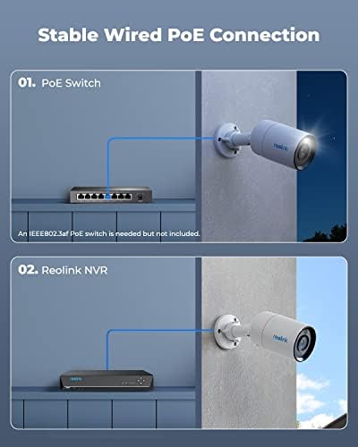REOLINK 12MP POE מצלמה IP חיצונית, מצלמות מעקב אחר כדורים לביטחון ביתי, גילוי אנושי/רכב/PET