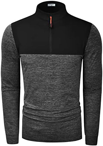 רבעון של DerminPro רבע רוכסן קל משקל משקל שרוול ארוך סוודר חולצות ריצה תרמיות