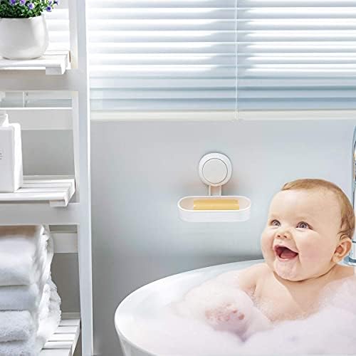 סטים לאחסון אמבטיה של Swamtik, ללא קידוח סבון סבון ווים אטום למקלחת ווים אחסון אמבטיה מושלם קיר 2 של