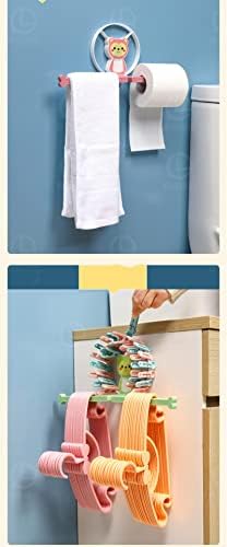 ביתי אגרוף-משלוח קולב אחסון מרפסת מקלב קליפ וו אחסון נייר מגבת מגבת אחסון מכונת כביסה מתלה