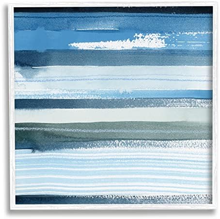סטופל תעשיות חי כחול פסים נוף מופשט נוף לים ממוסגר קיר אמנות, עיצוב על ידי גרייס פופ