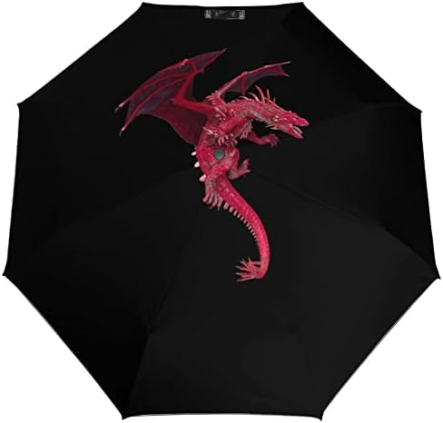 אדום דרקון 3 קפלים אוטומטי פתוח קרוב נגד אולטרה סגול מטריית נסיעות מטריית נייד קיץ מטריות