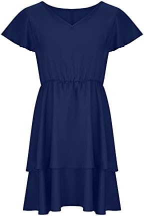 נשים שרוול ארוך שמלת קיץ אופנה כיכר צוואר פרל ללא משענת מוצק צבע רזה בכושר קצר מיני קו שמלות