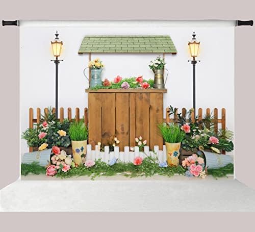 קייט 7 * 5 רגל אביב ורוד פרחוני צילום תפאורות לבן קיר גן עץ גדר ילדי מסיבת יום הולדת תמונה רקע שיחת