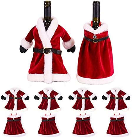 קישוטי חג המולד של קישוטי חג המולד בקבוק יין חג המולד סט סנטה בקבוק יין מכסה שלג מחזיק מתנה לחג המולד לשנה
