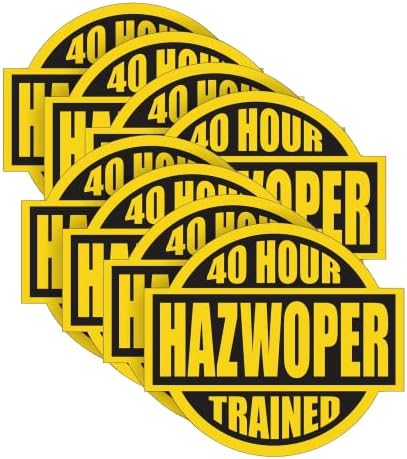 Stackerdad® 40 שעות OSHA Hazwoper מיומן גודל: 2 צבע עגול: צהוב/שחור - מדבקה מודפסת בצבע מלא לכובע