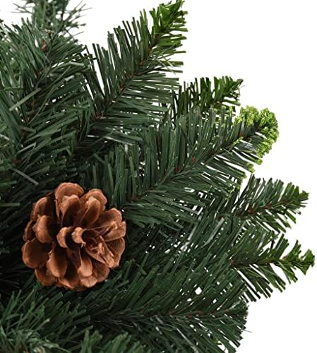 vidaxl עץ חג מולד מלאכותי עם חרוטים אורנים ירוק 59.1