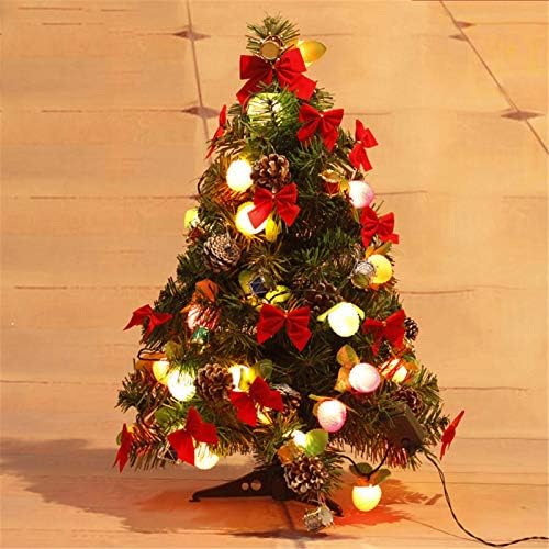 עץ חג המולד של WOGQX עץ חג המולד, עץ חג המולד של אורן מיניאטורי עם קישוטים תלויים עם מעמד מושלם לבית או למשרד