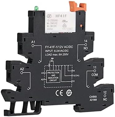 ANIFM מעגל הגנה על מודול ממסר דק 6A ממסר 12VDC/AC או 24VDC/AC או 230VAC שקע ממסר 6.2 ממ עובי