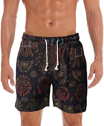 גברים של גברים בנים דרך למתוח בגד ים עם רשת רירית מהיר יבש לשחות חליפות לוח מודפס פרחוני מכנסיים קצרים