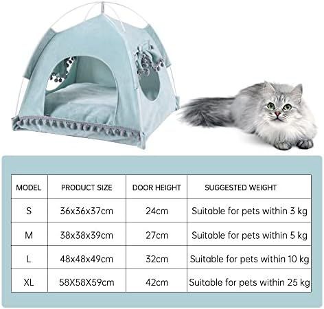 WXBDD PET אוהל בית חתולים מיטת מיטה ניידים עם כרית רכה עבה זמינה לטיול כלבים כלבים חיצוניים פנימיים