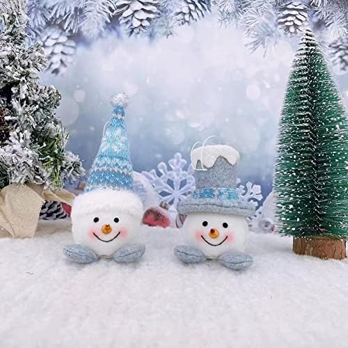 Bigjak 4 PCS קישוטים לחג המולד של Snow Snow עם נורות LED, אישור שלג קישוטי תליון תליון עץ חג המולד לעץ חג המולד