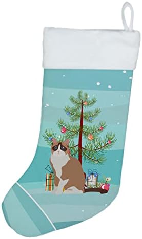 אוצרות קרוליין CK4798CS Snowshoe 2 חתול חג מולד חג מולד שמח, אח תלויה גרביים לעונה חג המולד עיצוב חג מפלגה