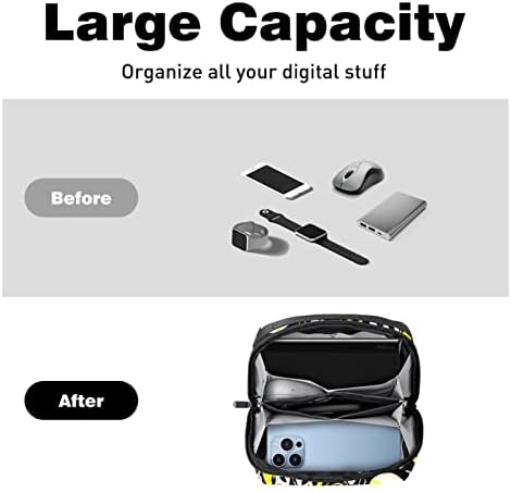 מארגן אלקטרוניק תיק מארגן כבלים קטנים לטיולים לכוננים קשיחים, כבלים, מטען, USB, כרטיס SD, גולגלות