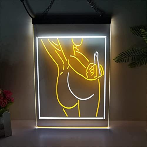 DVTEL נשים עירום תחתון ניאון שלט LED דוגמנות אור אותיות זוהרות שלט לוח אקרילי ניאון אור דקורטיבי, 30x40