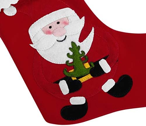 גרבי חג המולד של Patkaw Red Felt 6 PCS 28X13. 5x0. 5 סמ לילדים לחג המולד שקיות גרב מתנות וגרביים תלויות חג המולד