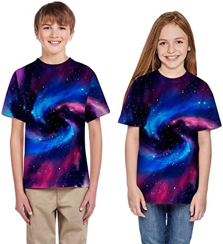 Teen Tops חולצת טריקו בנות בגדים מזדמנים הדפס גלקסי ילדים ילדים בנים בנים צמרת בוי ביג בוי גרפיקה