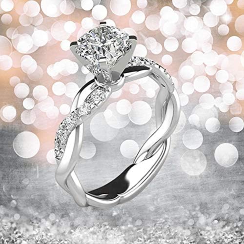 PMMQRRKUU נשים מתפתלות אינסוף טבעת אירוסין טבעת אירוסין יהלום טבעת פרח יהלום זהב טבעת כסוף