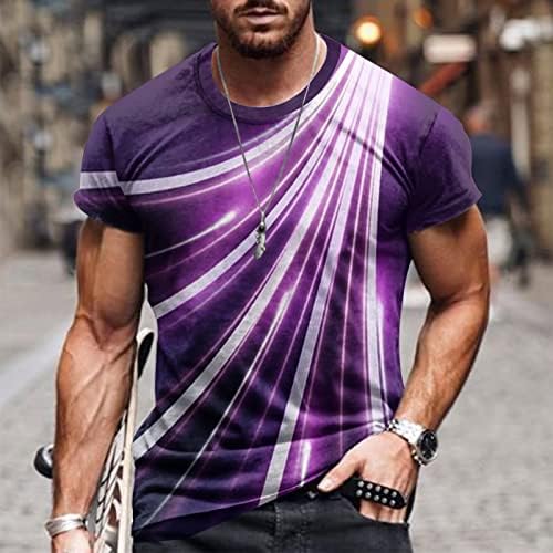 חולצות T לגברים צוואר עגול מזדמן תלת מימד דפוס דיגיטלי סוודר כושר ספורט מכנסי שרוולי חולצות חולצות