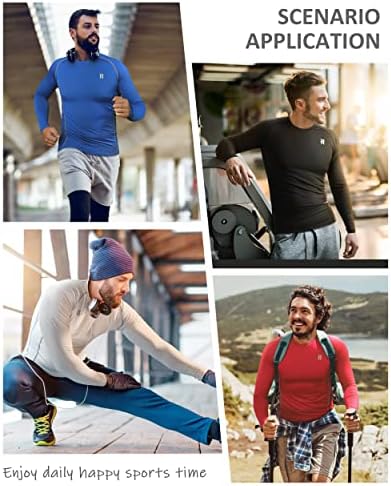 דחיסת חולצות לגברים ארוך שרוול מגניב יבש ספורט אימון טי חולצות דיג שמש חולצות ספורט תרמית גרביונים
