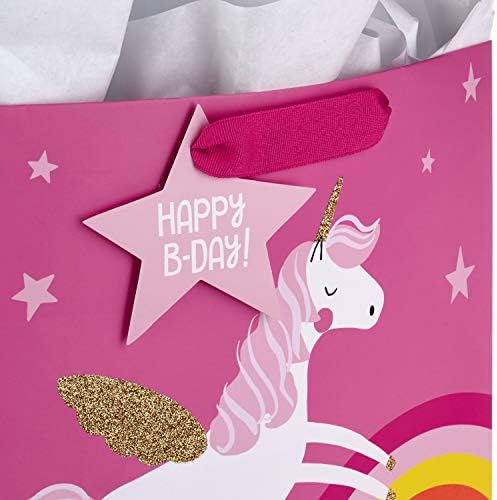 סימן היכר 13 גדול ילדים יום הולדת מתנת שקיות מבחר עם רקמות נייר-עצלן, דינוזאור, חד קרן , גדול
