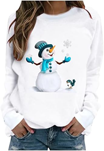 צמרות בגודל פלוס לנשים סוודר חג מולד מכוער לנשים חולצות שרוול ארוך חג המולד מצחיק איילים חמודים סוודר