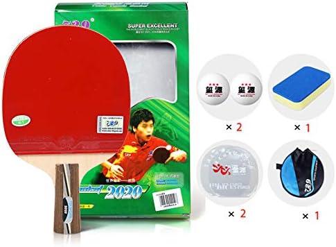 משוט Sshhi Ping Pong, 5 שכבות של נוחות עץ ידית ידית שולחן טניס עטלף, משחקים מקניים וחיצוניים מזדמנים
