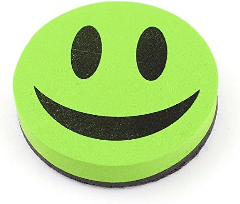 מגנטי חיוך פנים עיצוב לוח מחק / מנקה, ירוק / שחור