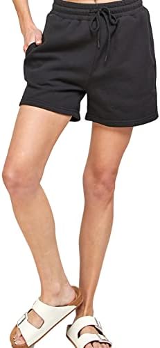 מכנסי זיעה של IUUI נשים קצרות זיעה קז'ואל טרקלין קיץ אתלטי אימון אימון חדר כושר מותן גבוה המותניים עם מכנסיים