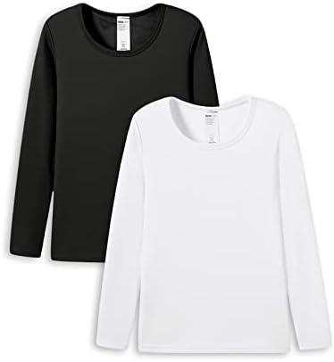 חלקים תחתונים תרמיים של Lapasa נשים, חולצת צוואר שרוול ארוך מרופדת צמר שרוול ארוך חולצת צוואר אור/אמצע/משקל