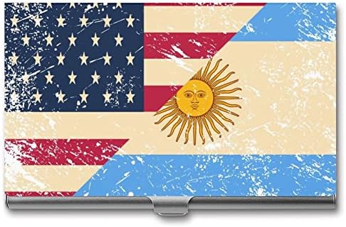 אמריקאי וארגנטינה רטרו דגל עסקים מזהה כרטיס מחזיק סילם מקרה מקצועי מתכת שם כרטיס ארגונית כיס