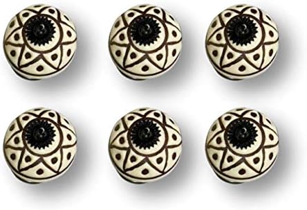 Sharvgun Ceramic צורה עגולה דקורטיבית ידיות דלת עתיקות ביד בידי ביזות עגולות ומושכות לארון/בנות שידה/ארון